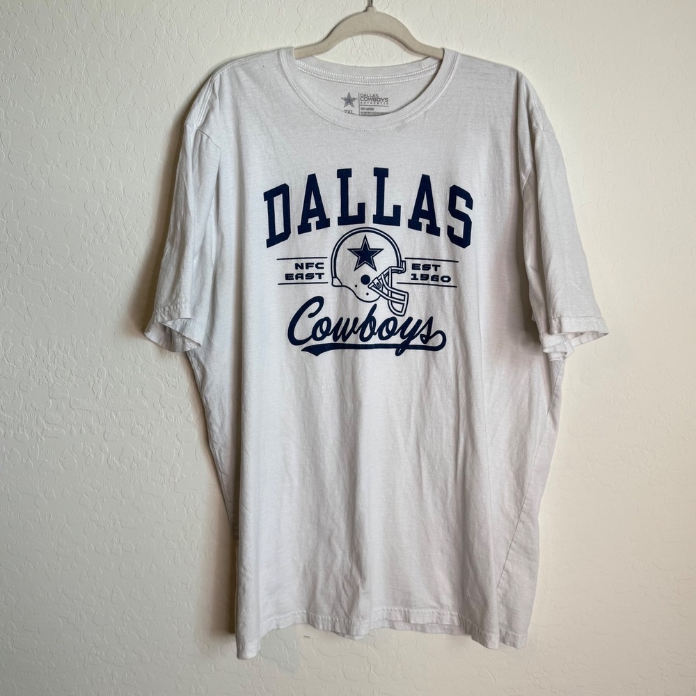 Dallas Cowboys Authentic‎ Mens 2XL White Graphic T-Shirt NFL Football NFC East